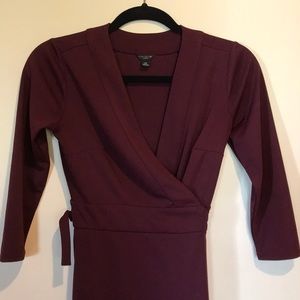 Ann Taylor Petite Dark Purple Wrap Dress